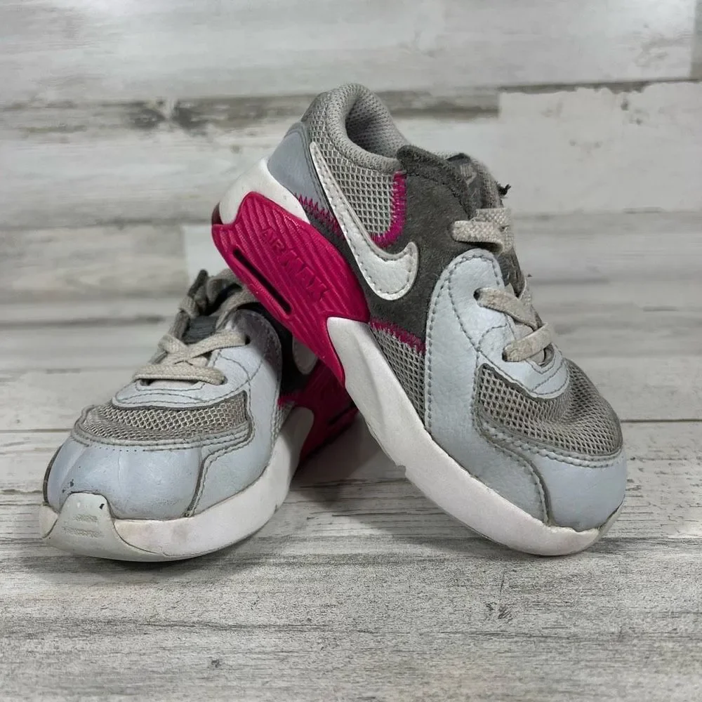 Nike Air Max 90 Emcee LTR Shoes Gray Purple‎ Toddler Kid's Sneakers US 9C